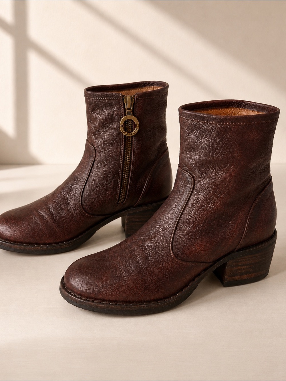 Fiorentini + Baker Oxblood Brown Leather Ankle Boots Women’s EU 39 Made in Italy
